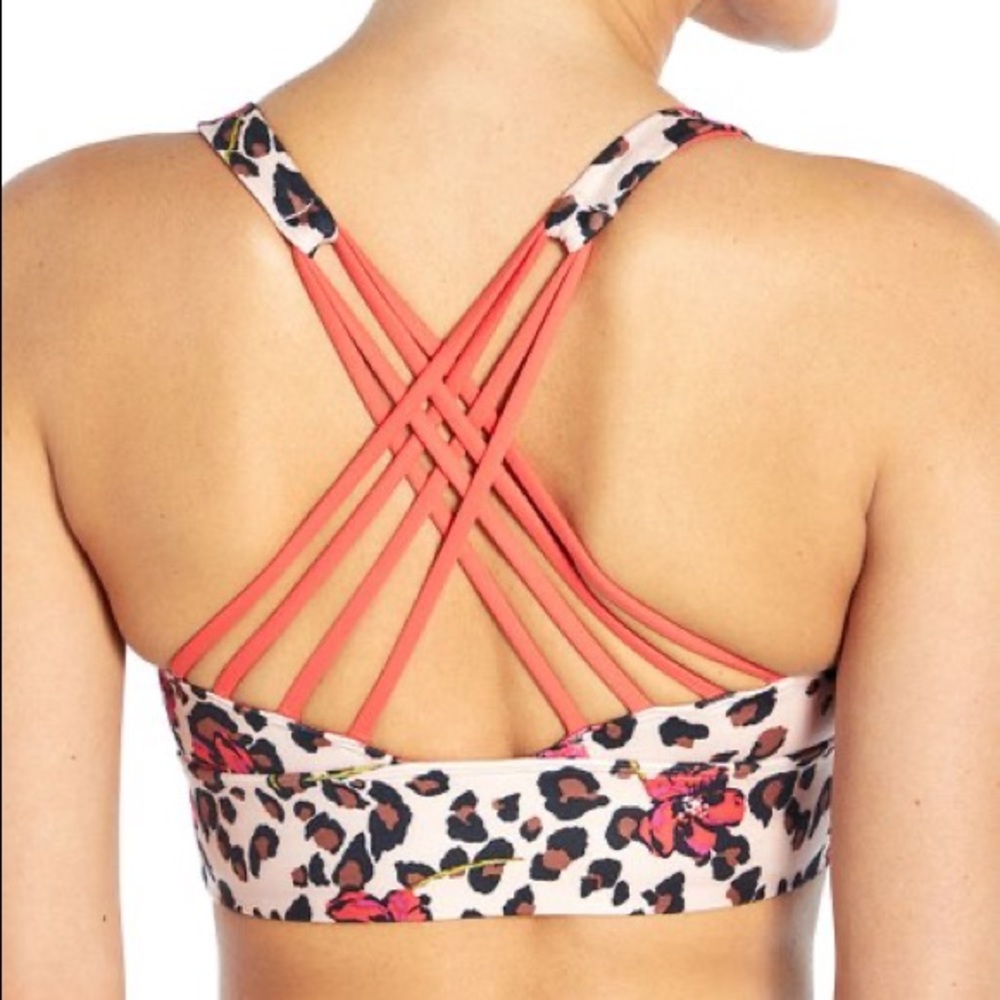 Wildfox Leopard Print Strappy Bra - Pink and Black